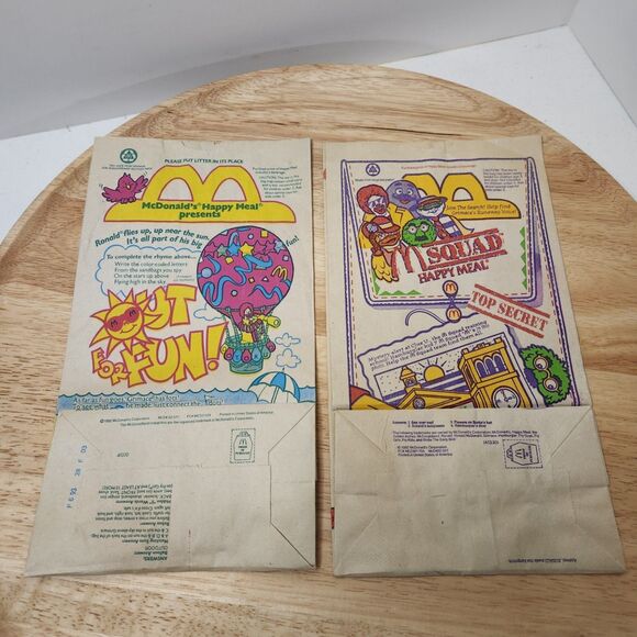 Vintage 1992 McDonald’s Happy Meal Bags & Boxes Lot - Picture 3 of 10
